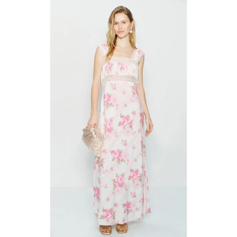 Selkie Veronica Slip Dress in Pink Floral Size XL